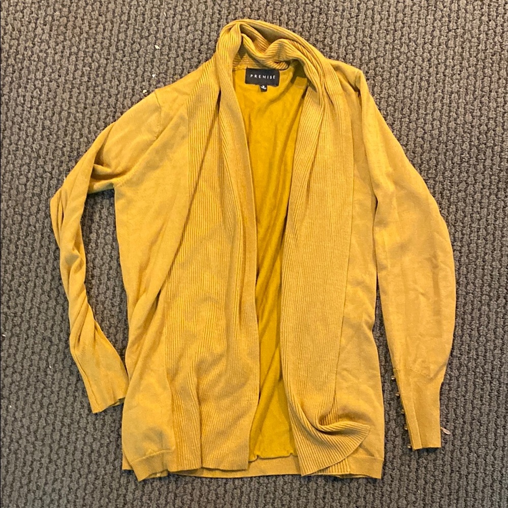 Golden Yellow Open Cardigan